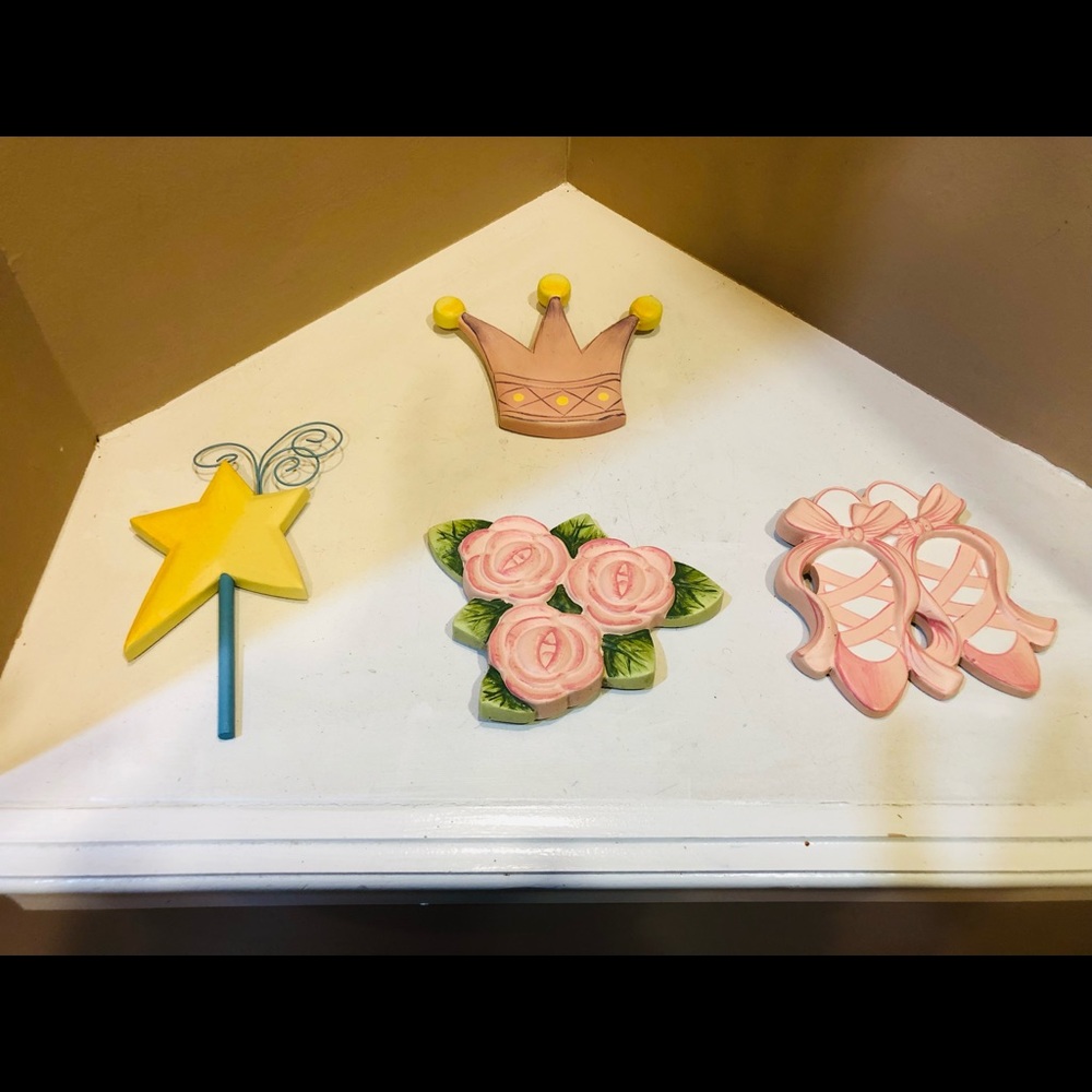Home Interiors Kids Princess Wall Theme Plaques, 4 pieces